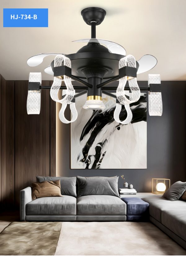 42 Inch Luxury Chandelier Fan With Mp3 Bluetooth Speaker - Image 6