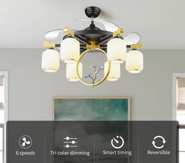 42 Inch Luxury Chandelier Fan With Mp3 Bluetooth Speaker - Image 5
