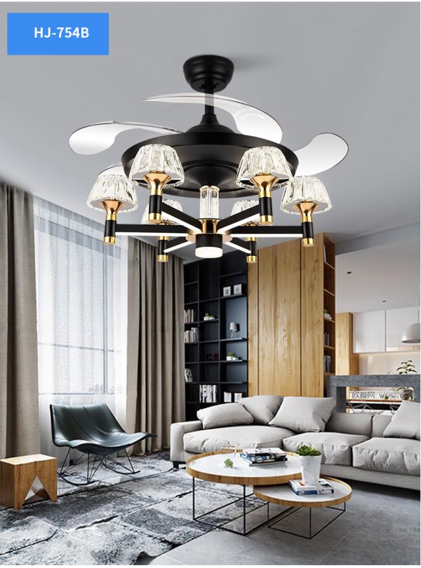 42 Inch Luxury Chandelier Fan With Mp3 Bluetooth Speaker